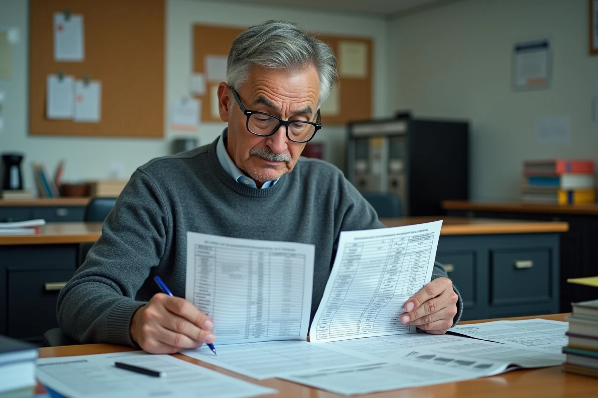 Professeur comparant les anciennes indemnités et le nouveau Pacte enseignant 2026 dans une salle des professeurs